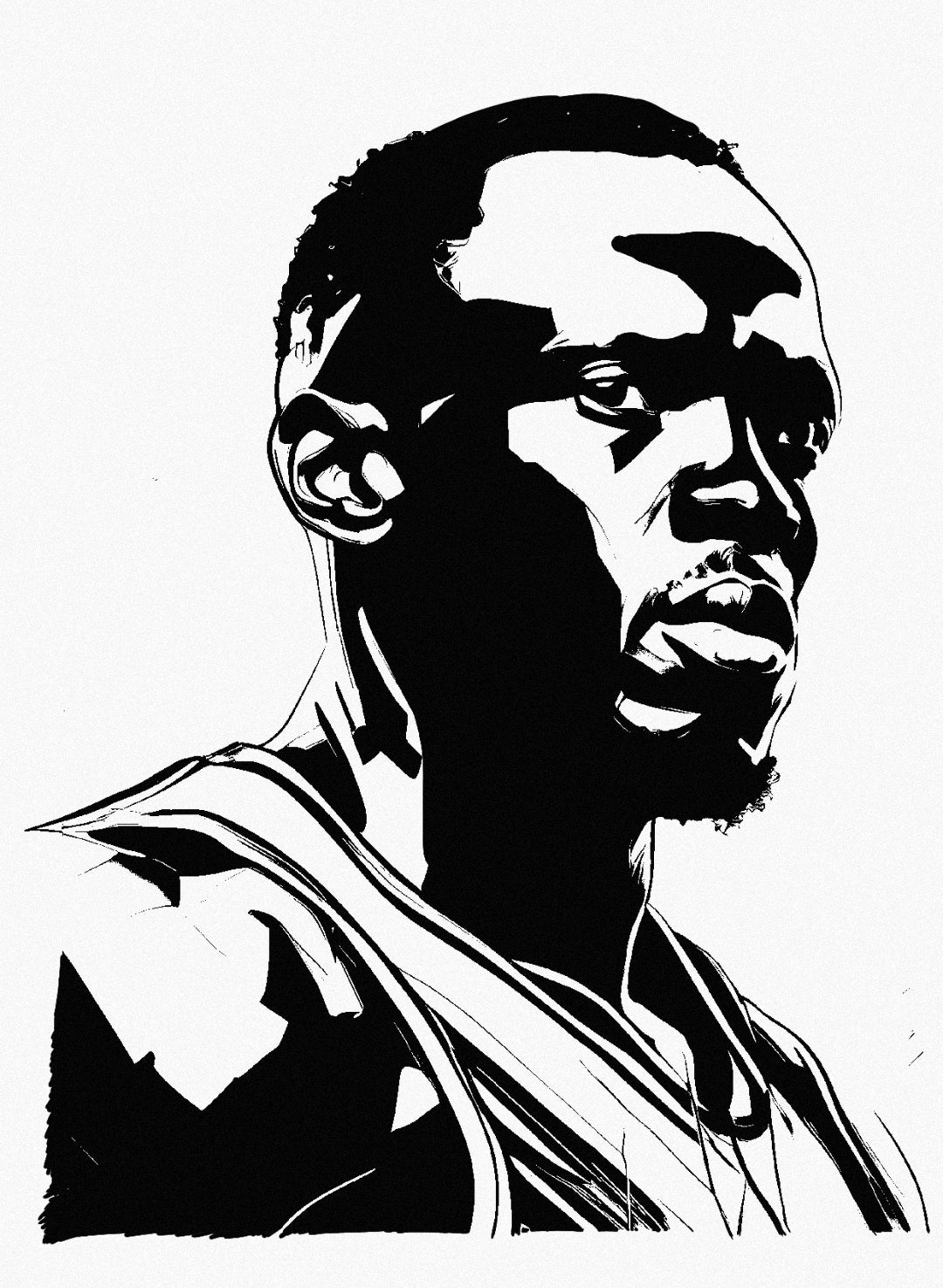 Usain Bolt, ink sketch original. A4