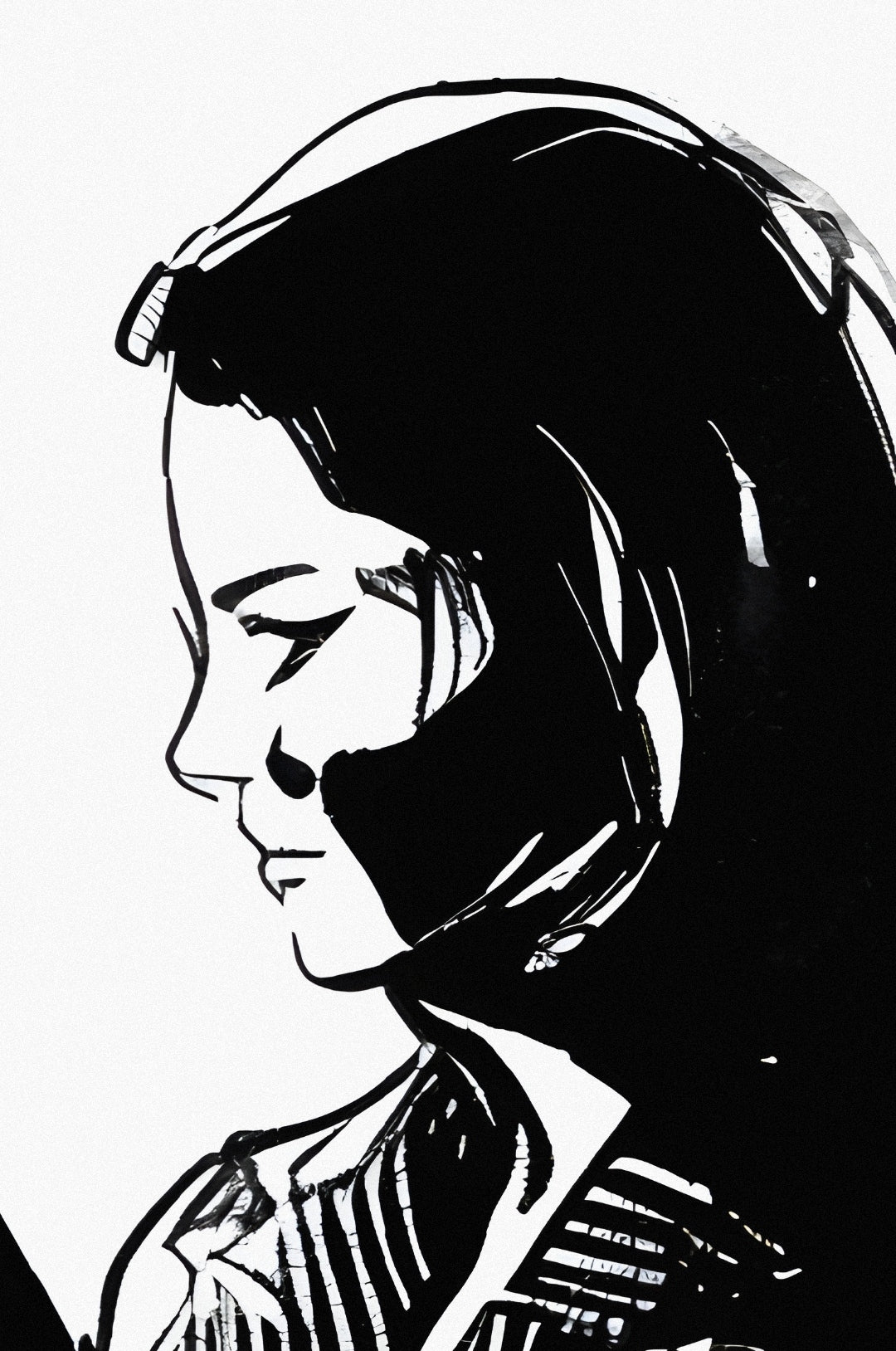 Ink Noir: The Big Sleep, ink sketch original. A4