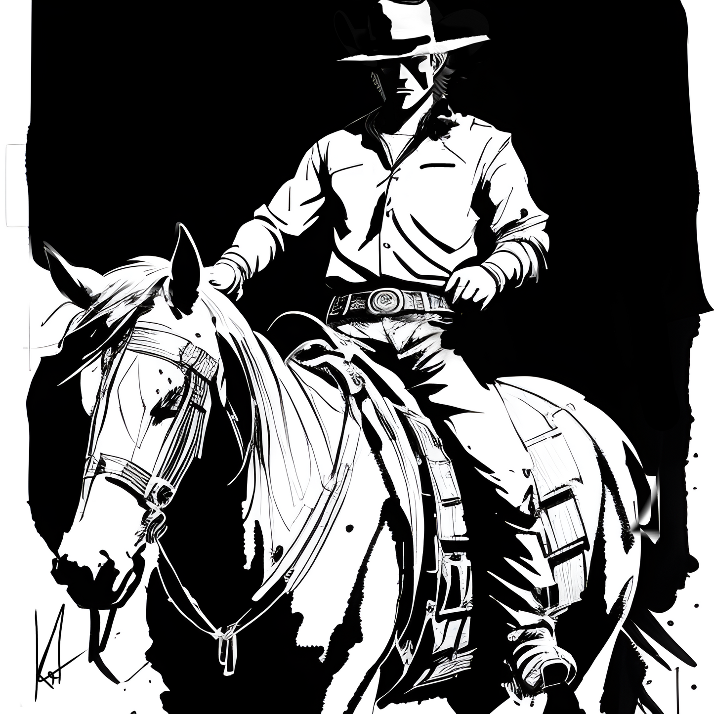 Ken Parker, ink sketch original. A4