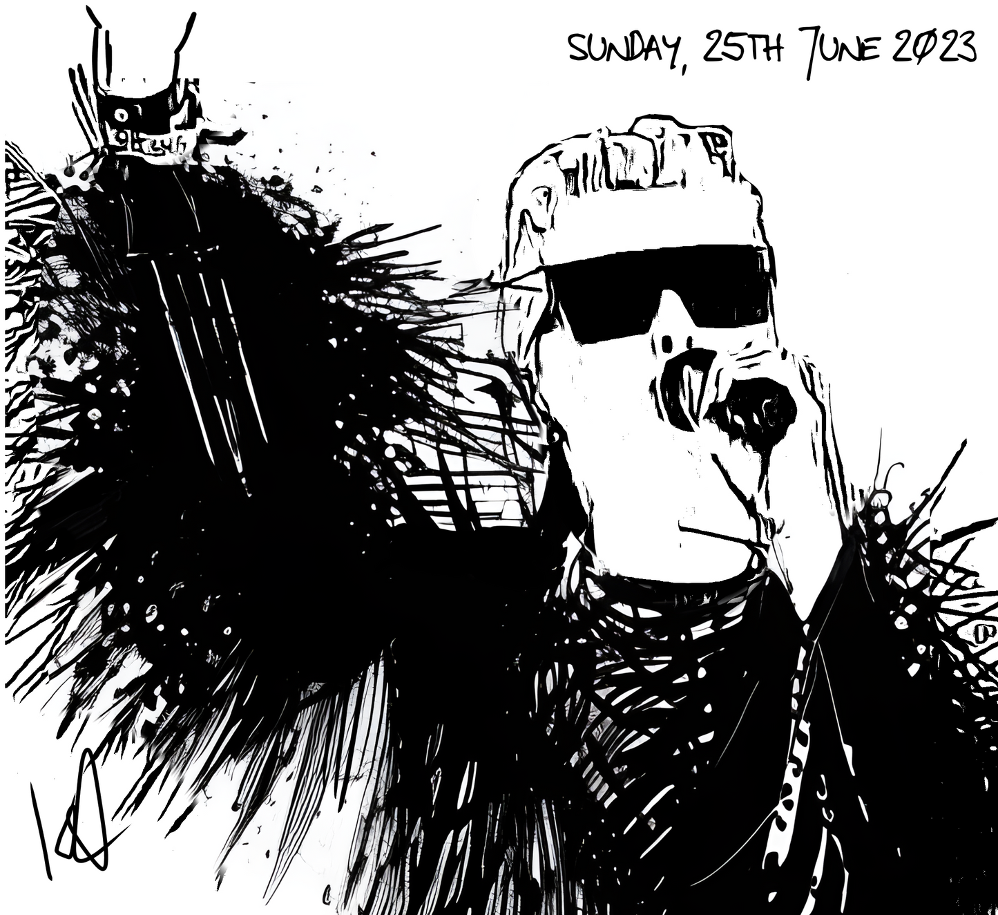 Goldfrapp, ink sketch original. A4