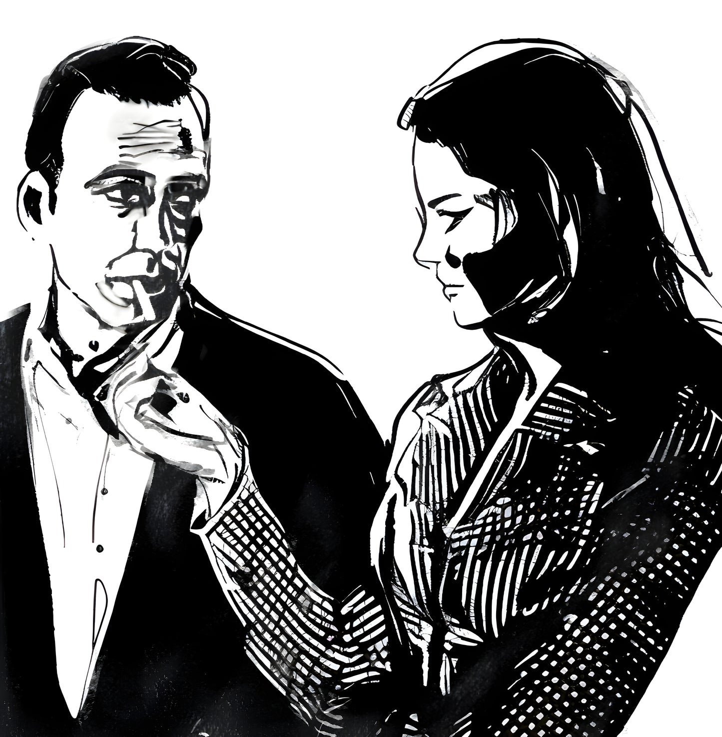 Ink Noir: The Big Sleep, ink sketch original. A4