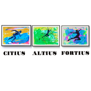 Citius - Altius - Fortius. Set of Three original. A3