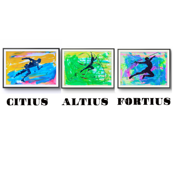 Citius - Altius - Fortius. Set of Three original. A3