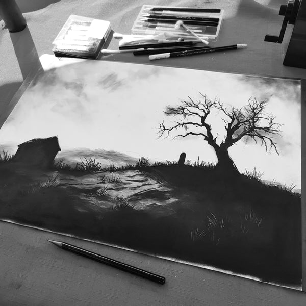 Unforgiven, ink sketch original. A3