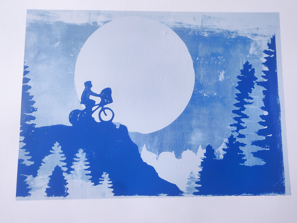 "Flying Free", Monotype artwork