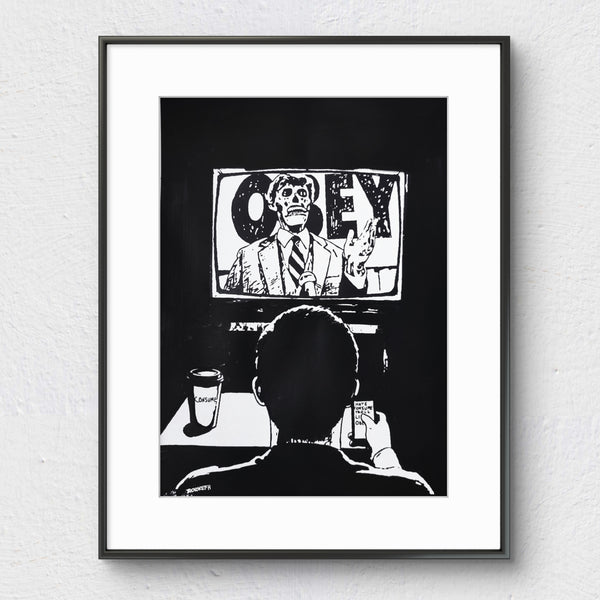 They Live, ink sketch original. A3