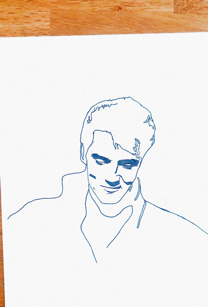 Elvis Presley, Ink sketch original A4