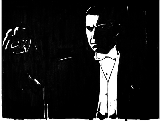 Dracula, ink sketch original. A4
