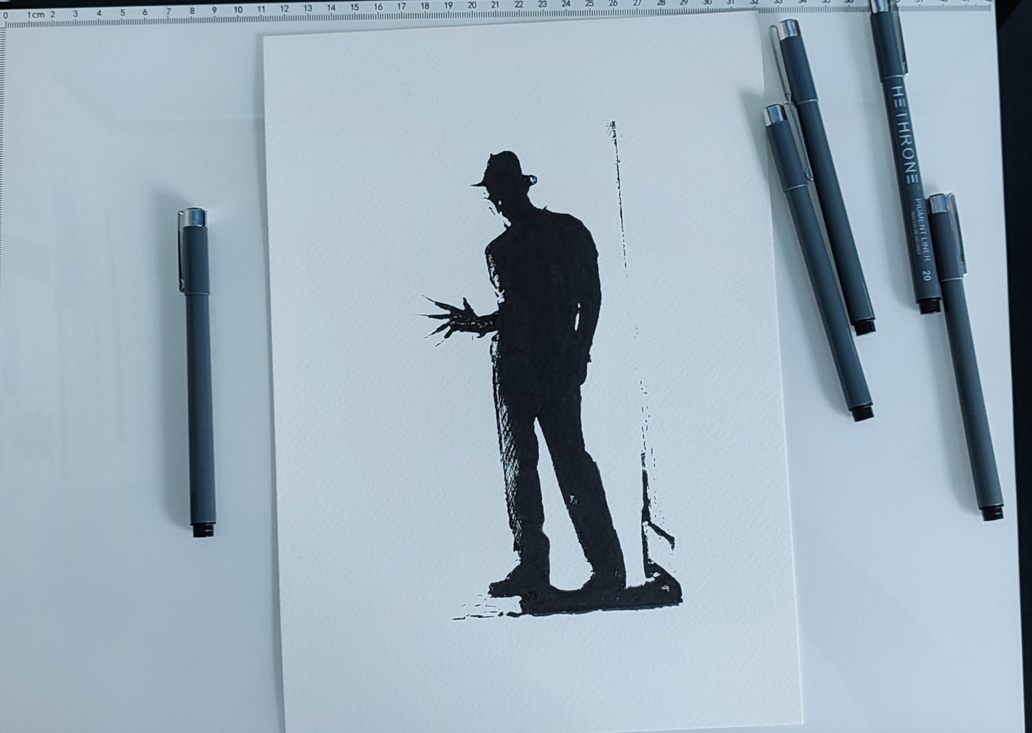 Freddy Krueger, ink sketch original. A4