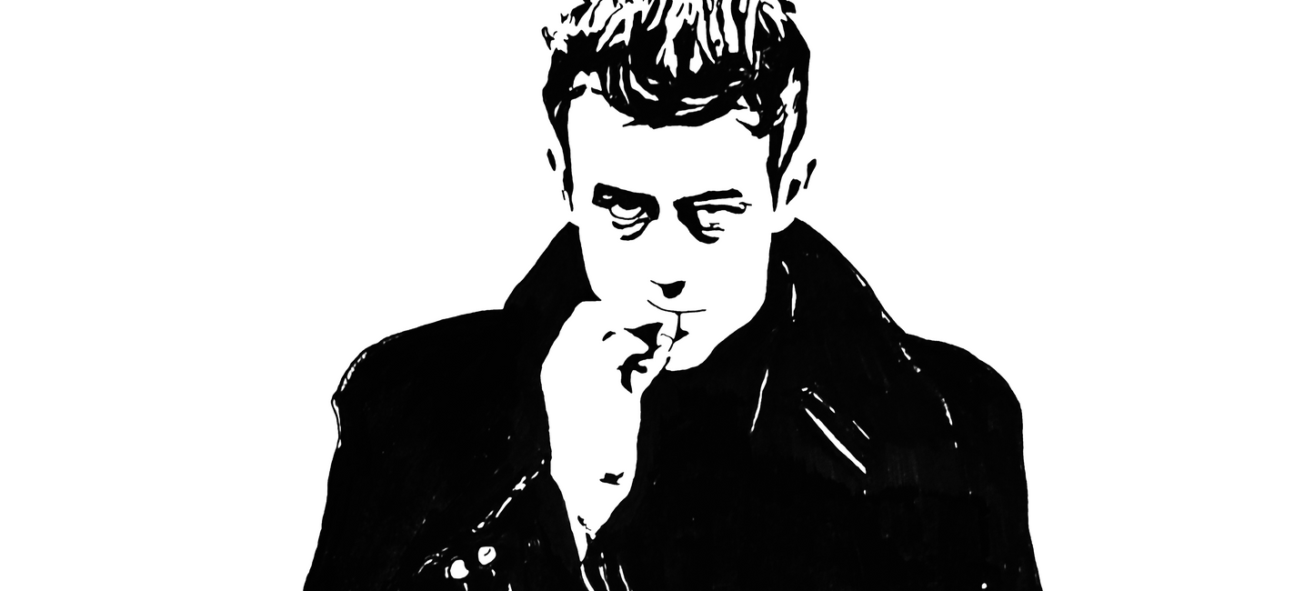 James Dean, ink sketch original. A4