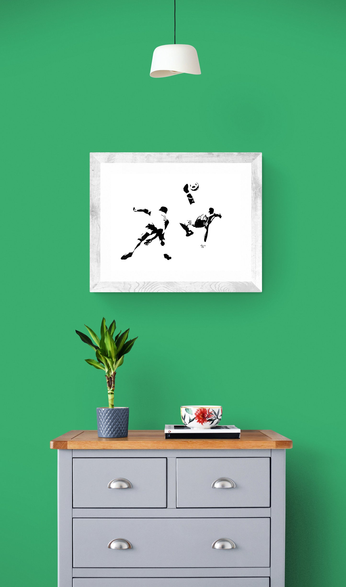 Wayne Rooney bicycle kick, ink sketch original. A4