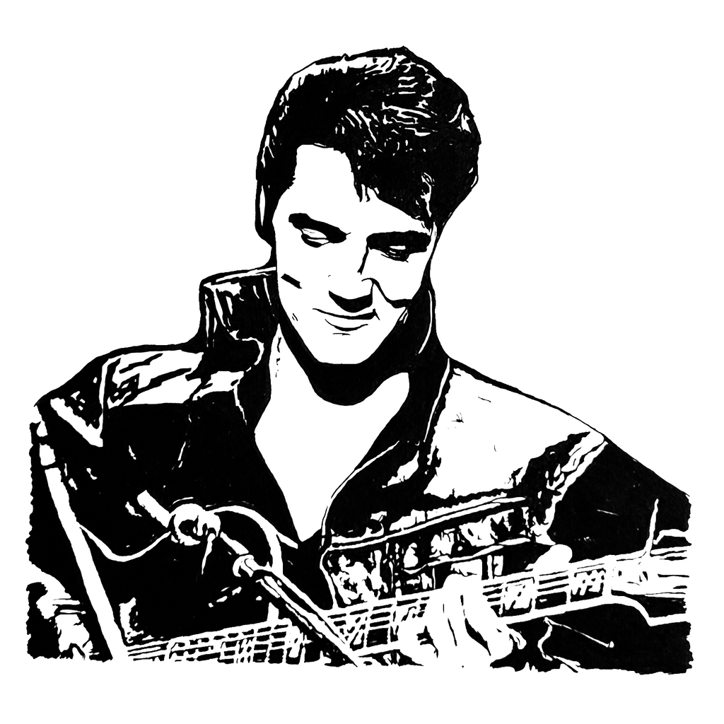 Elvis Presley, Ink sketch original A4 – Basesketch