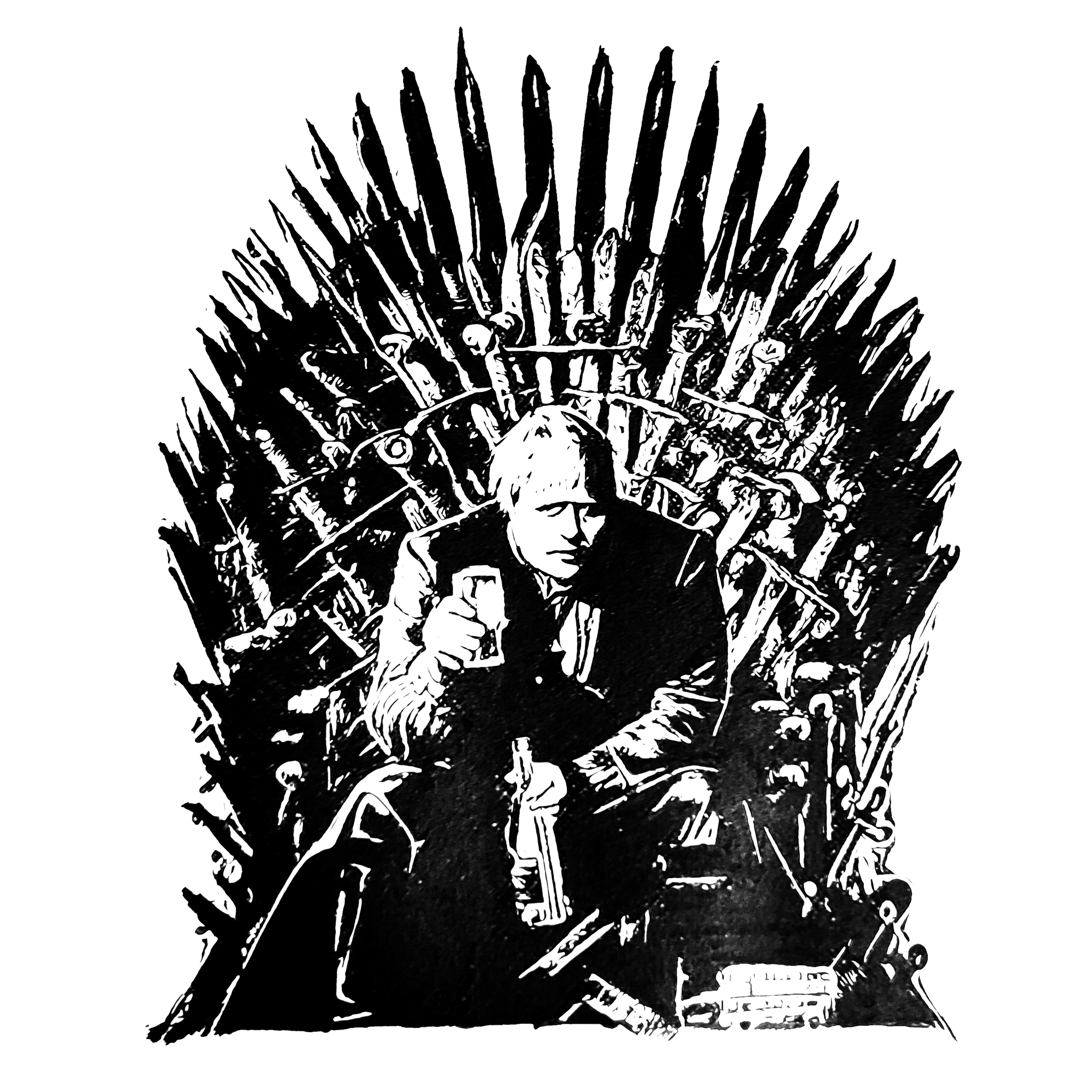 Boris Johnson, Game of thrones, ink sketch original. A4