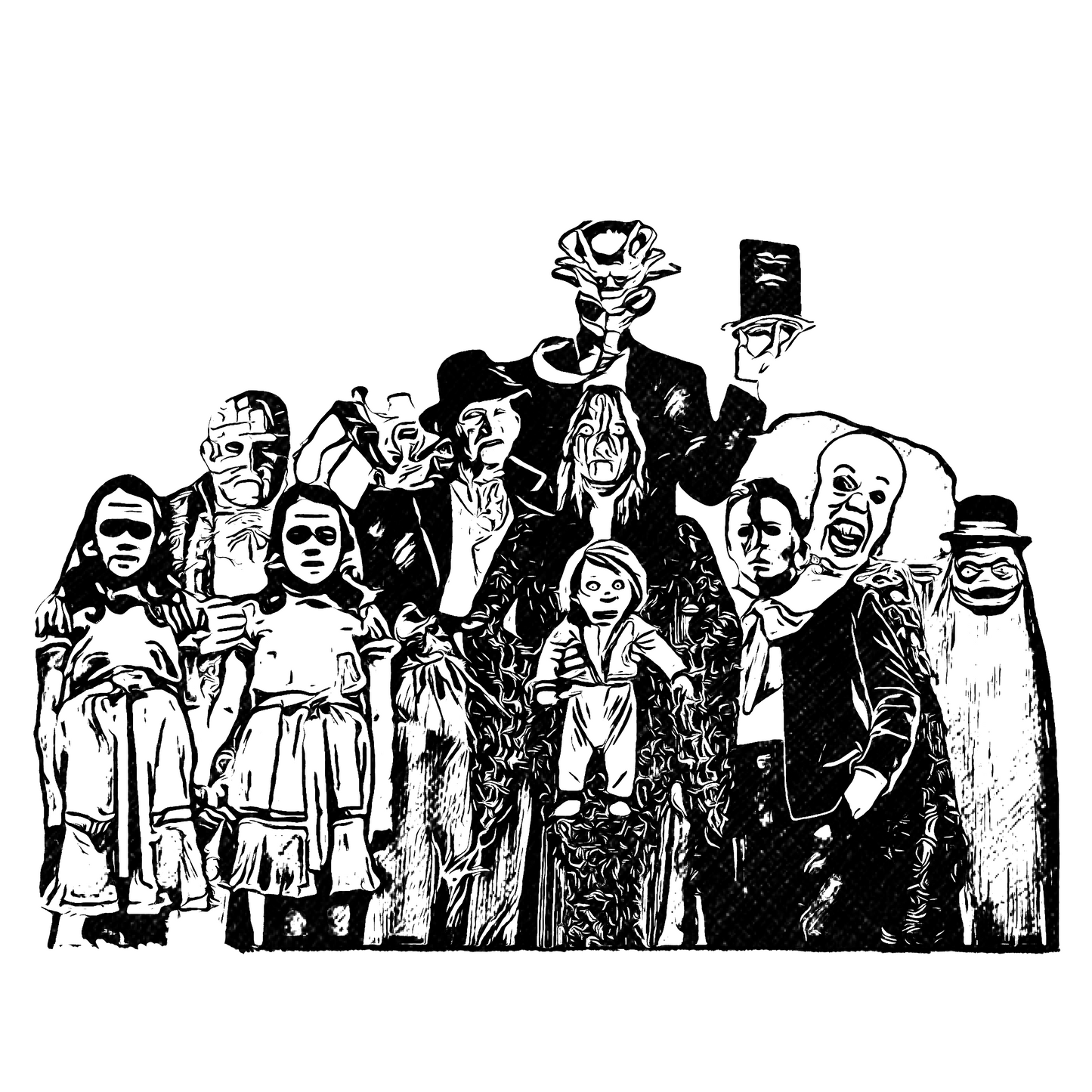 Horror Adams Family, ink sketch original. A4 (SOLD OUT)