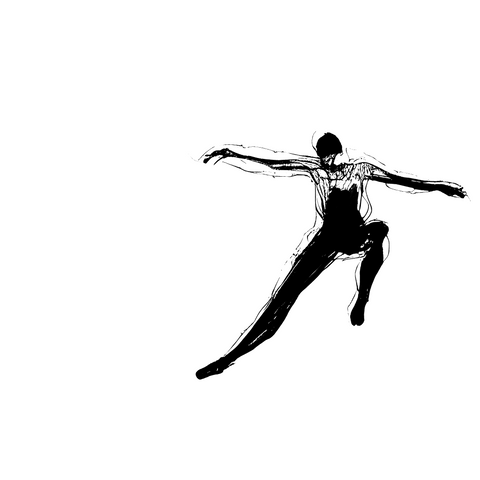 Nijinski The Leaping Prince, ink sketch original. A4